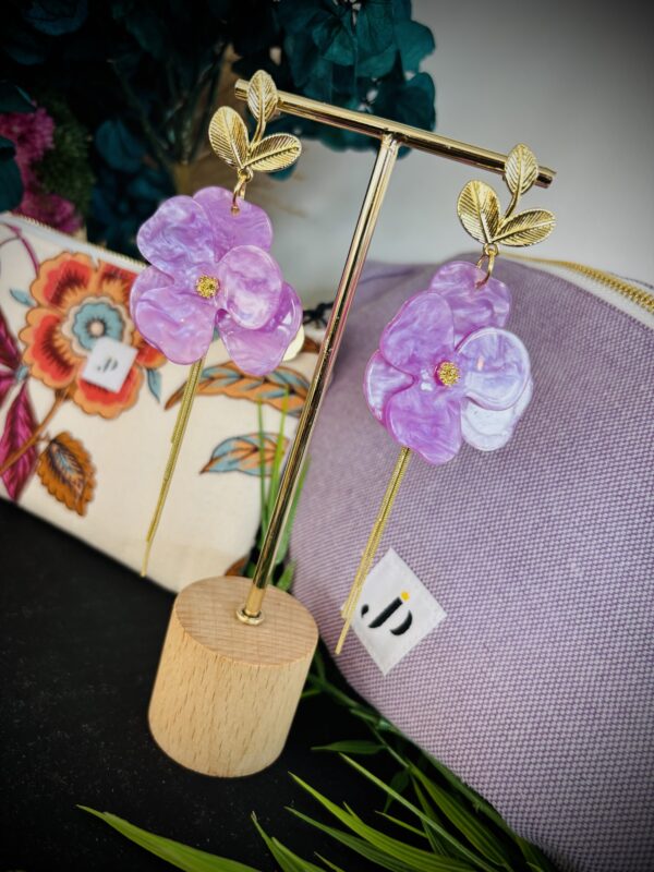 Boucles d'oreilles NOUNA mauve – Image 2