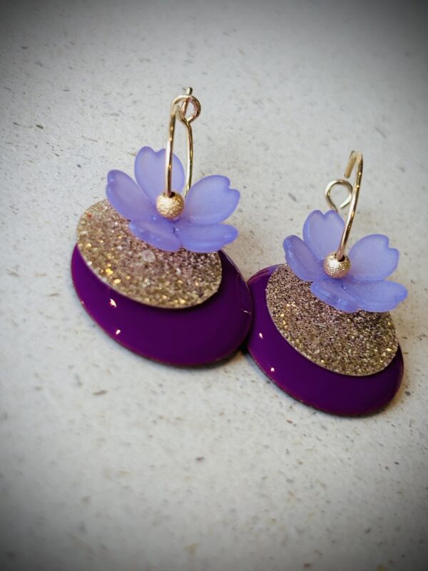 Boucles d'oreilles KYA violet – Image 2