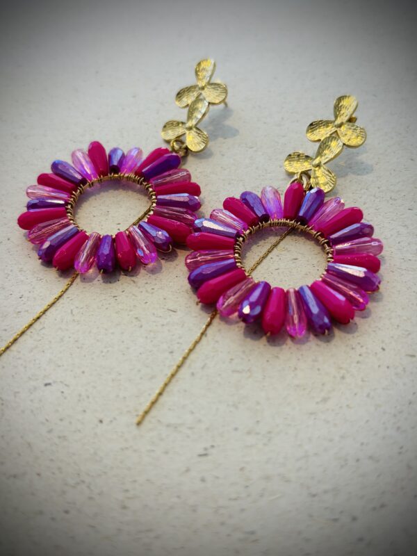 Boucles d'oreilles MIÜ fuchsia – Image 2