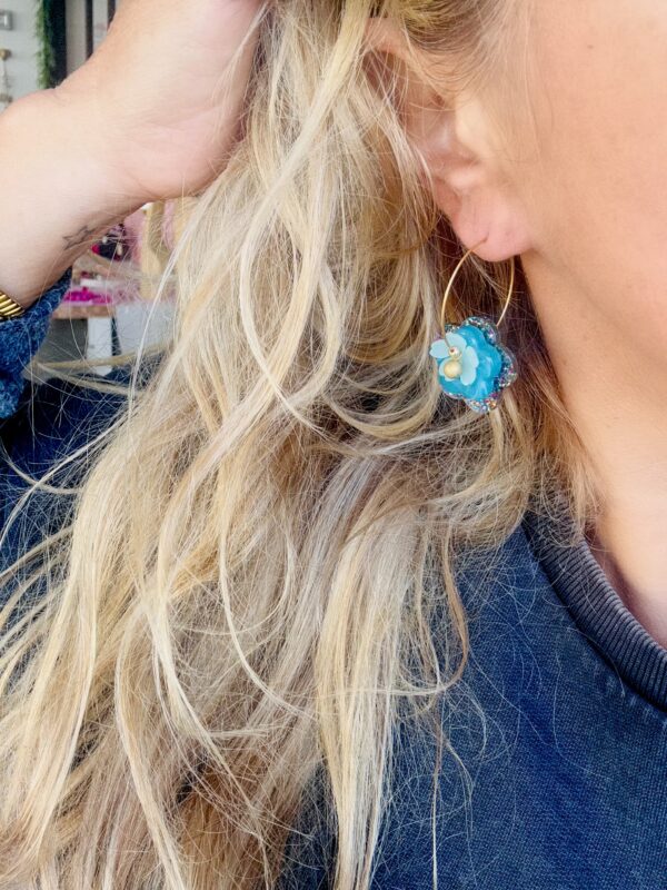 Boucles d'Oreilles CHARLIZE bleu – Image 3