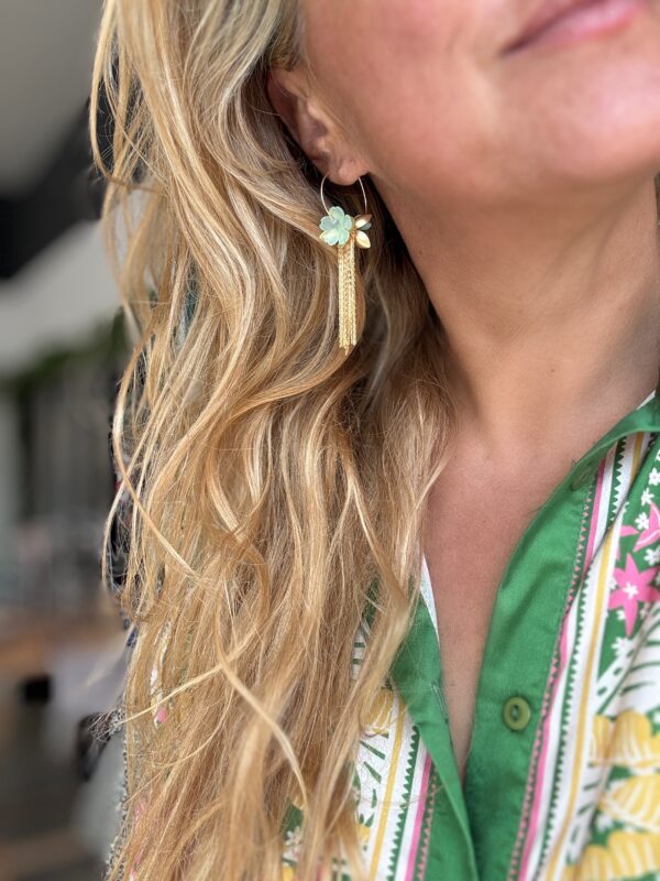 Boucles d'oreilles OPALINE vert d'eau – Image 3