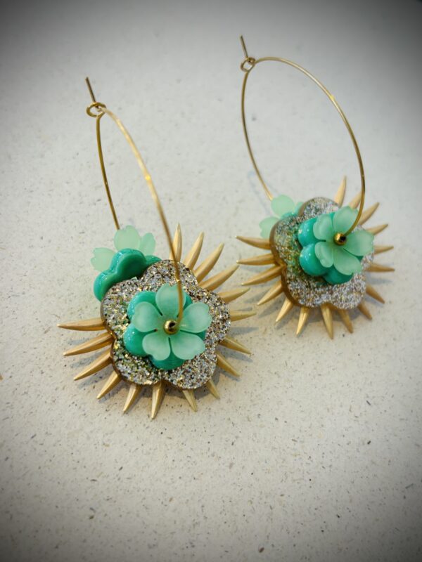 Boucles d'oreilles INAYA vert – Image 2