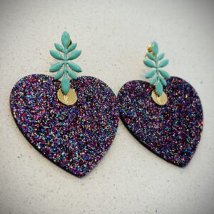 Boucles d'oreilles ZOE paillette violet vert d'eau