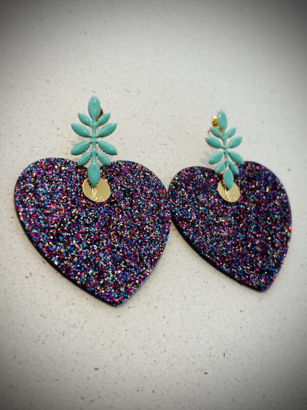 Boucles d'oreilles ZOE paillette violet vert d'eau