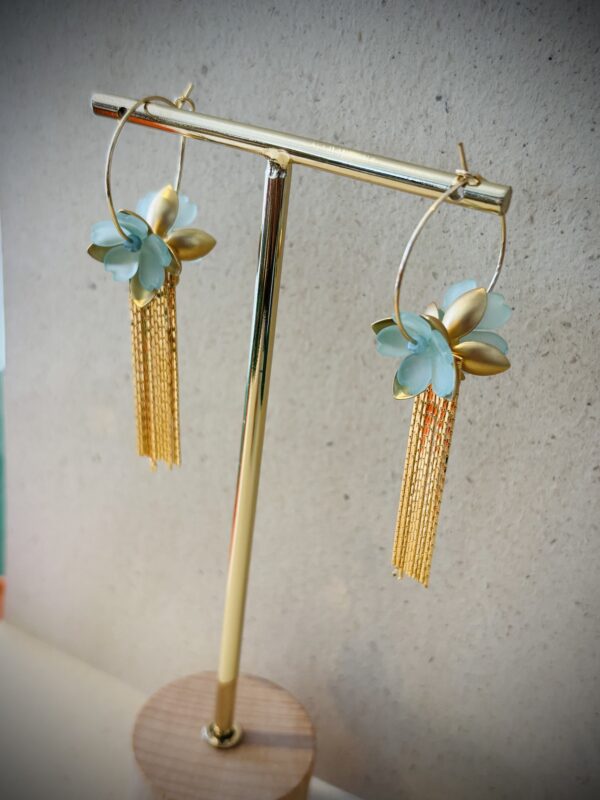 Boucles d'oreilles OPALINE vert d'eau – Image 2