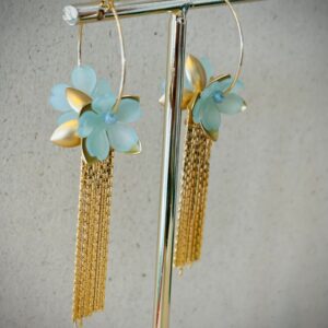 Boucles d'oreilles OPALINE vert d'eau