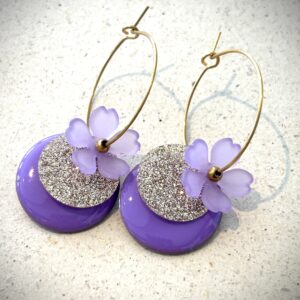 Boucles d'oreilles KYA violet
