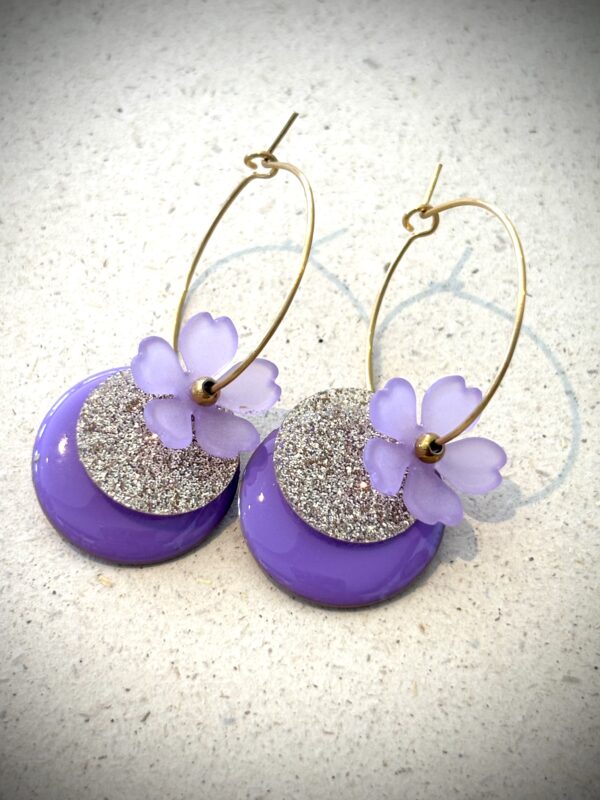 Boucles d'oreilles KYA violet