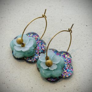 Boucles d'Oreilles CHARLIZE vert d'eau