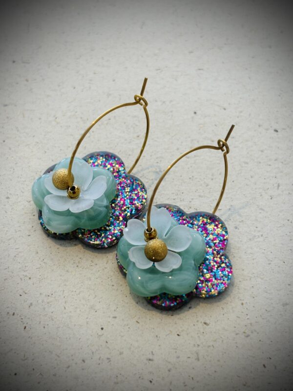 Boucles d'Oreilles CHARLIZE vert d'eau