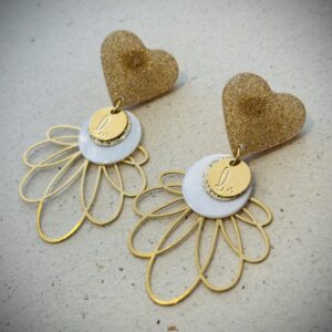 Boucles d'oreilles ODINE beige, blanc