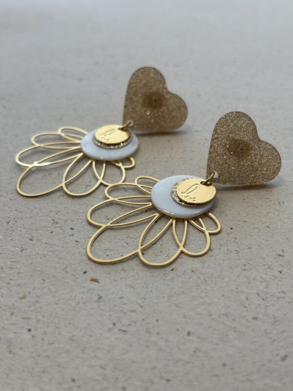 Boucles d'oreilles ODINE beige, blanc – Image 2