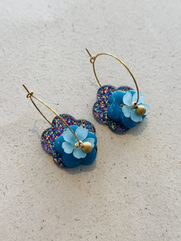 Boucles d'Oreilles CHARLIZE bleu – Image 2