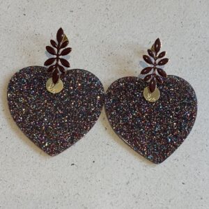 Boucles d'oreilles ZOE paillette violet