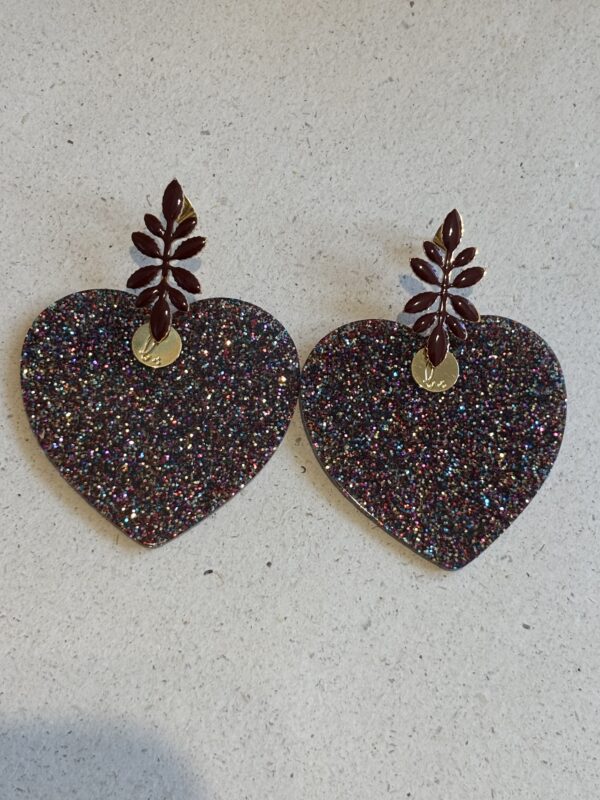 Boucles d'oreilles ZOE paillette violet