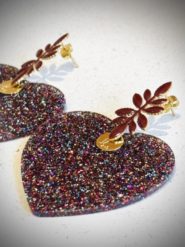 Boucles d'oreilles ZOE paillette violet – Image 2