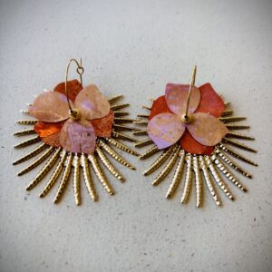 Boucles d'oreilles SOLINA rose/orange