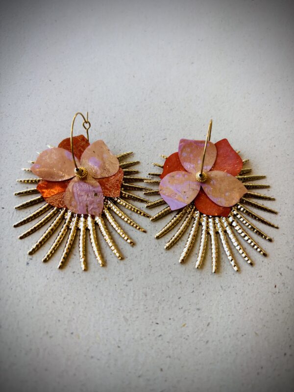 Boucles d'oreilles SOLINA rose/orange