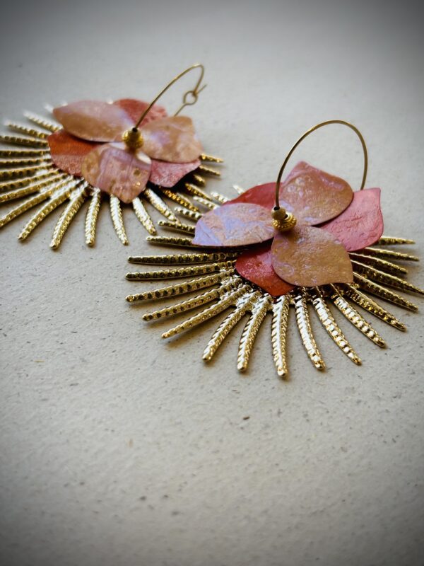 Boucles d'oreilles SOLINA rose/orange – Image 2