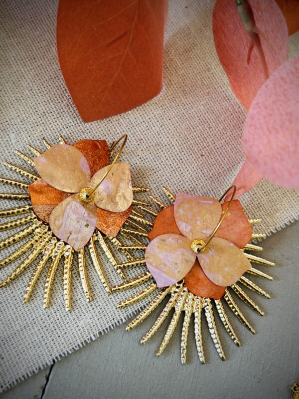 Boucles d'oreilles SOLINA rose/orange – Image 3