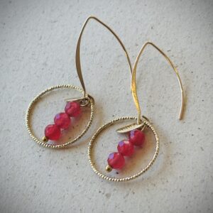 Boucles d'oreilles AMANDA rose