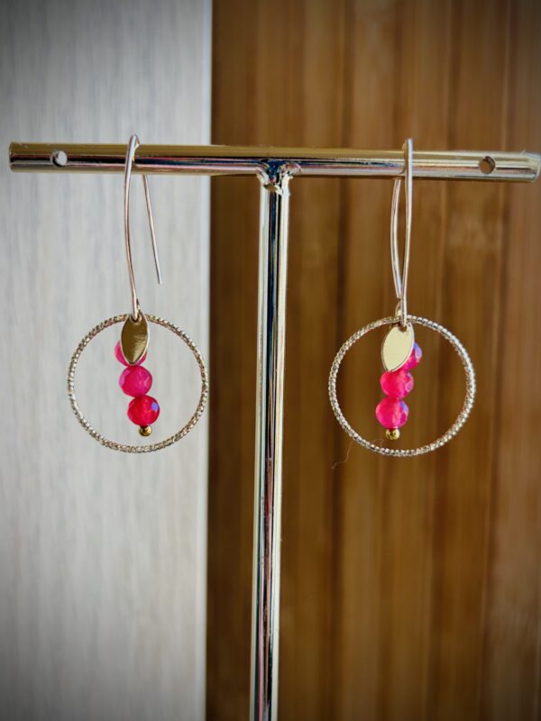 Boucles d'oreilles AMANDA rose – Image 2