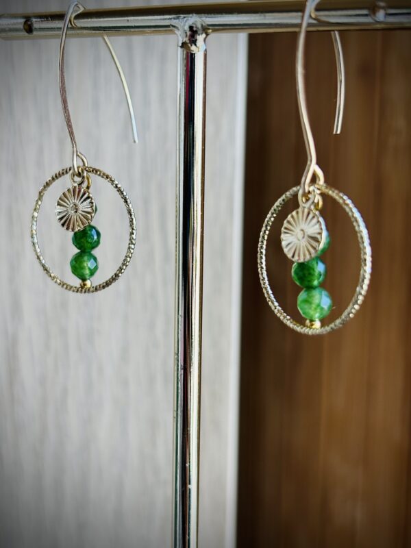 Boucles d'oreilles AMANDA vert – Image 2