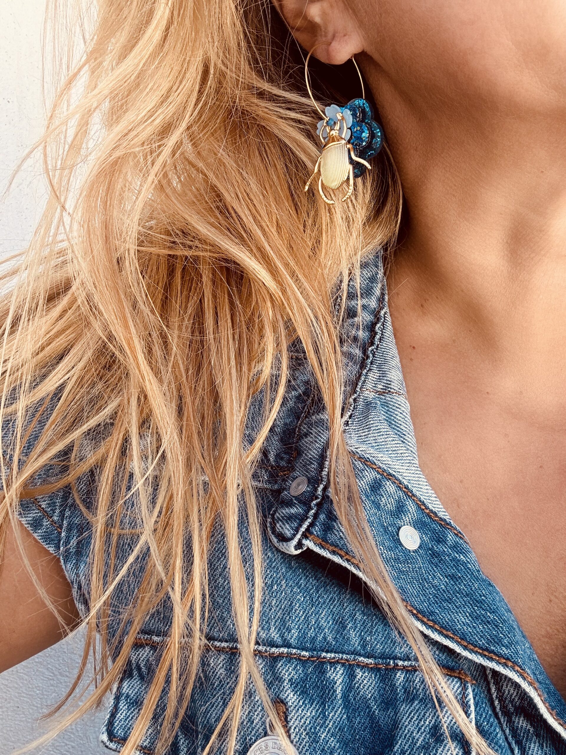 Boucles d'oreilles JADE bleu turquoise – Image 4