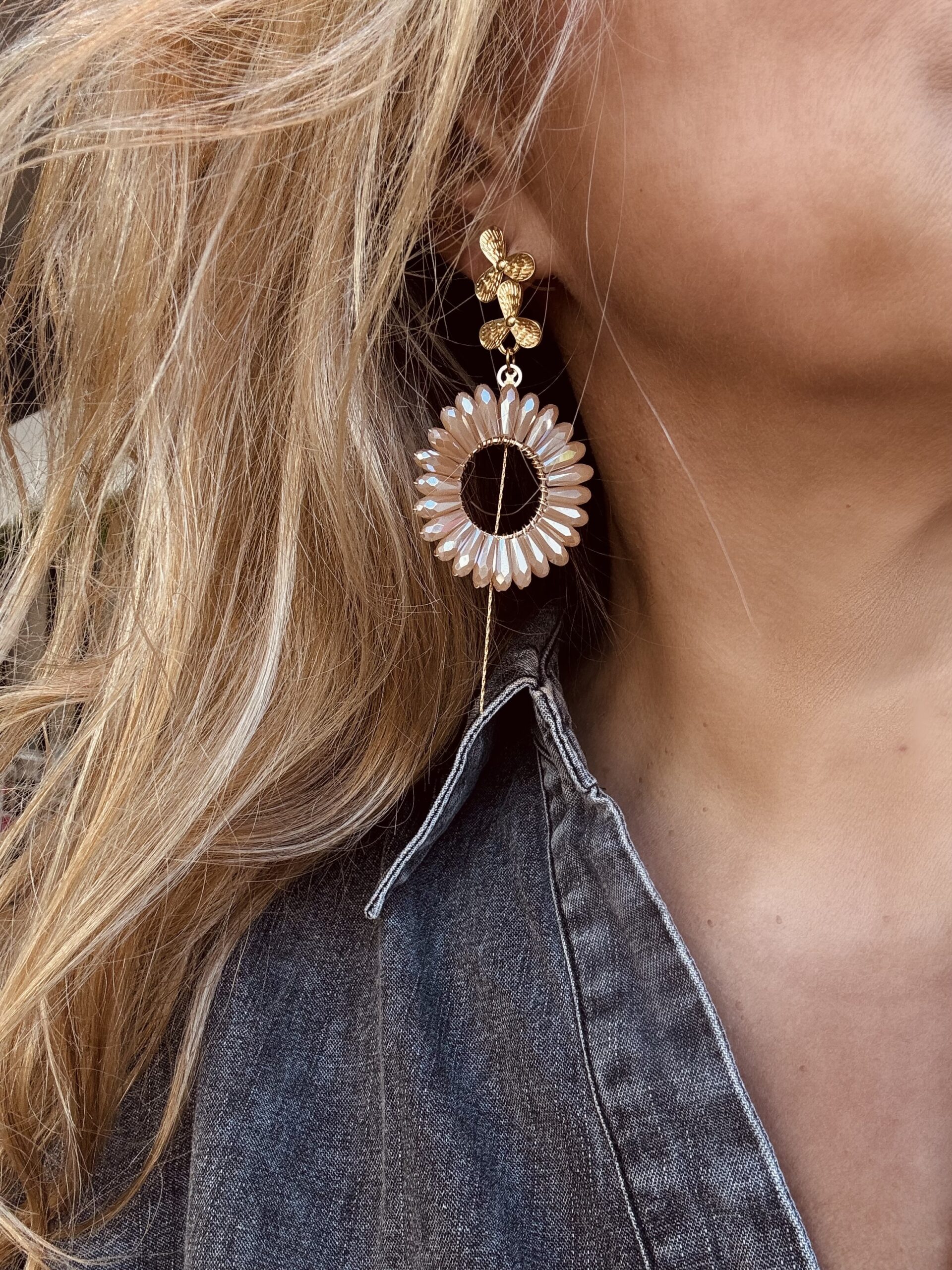 Boucles d'oreilles MIÜ beige – Image 3