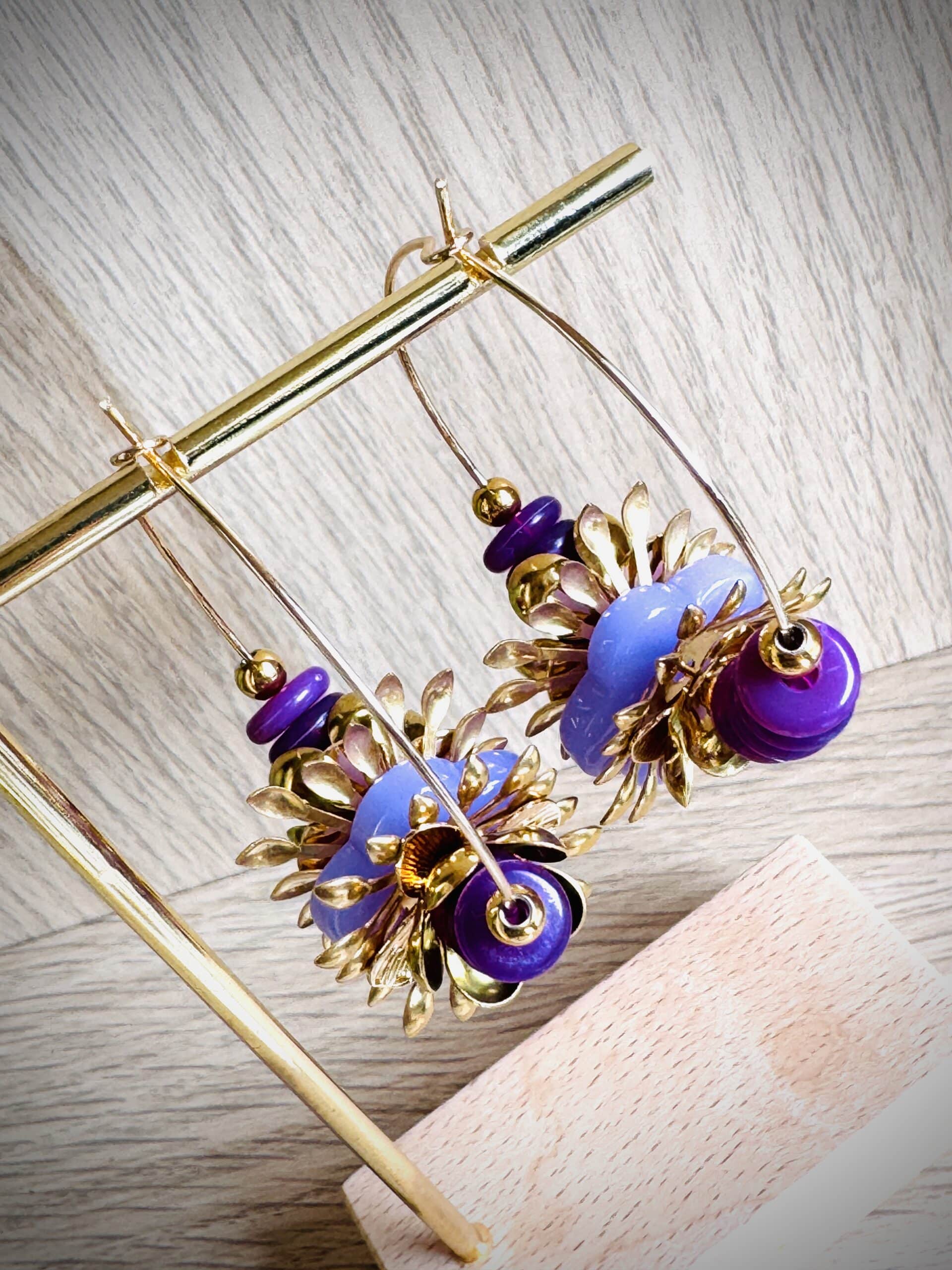 Boucles d'oreilles VALERIA violet – Image 2