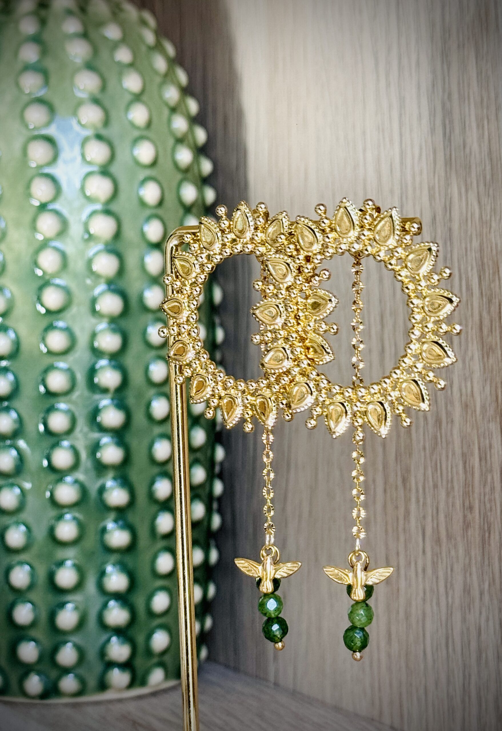 Boucles d'oreilles ELIE vert