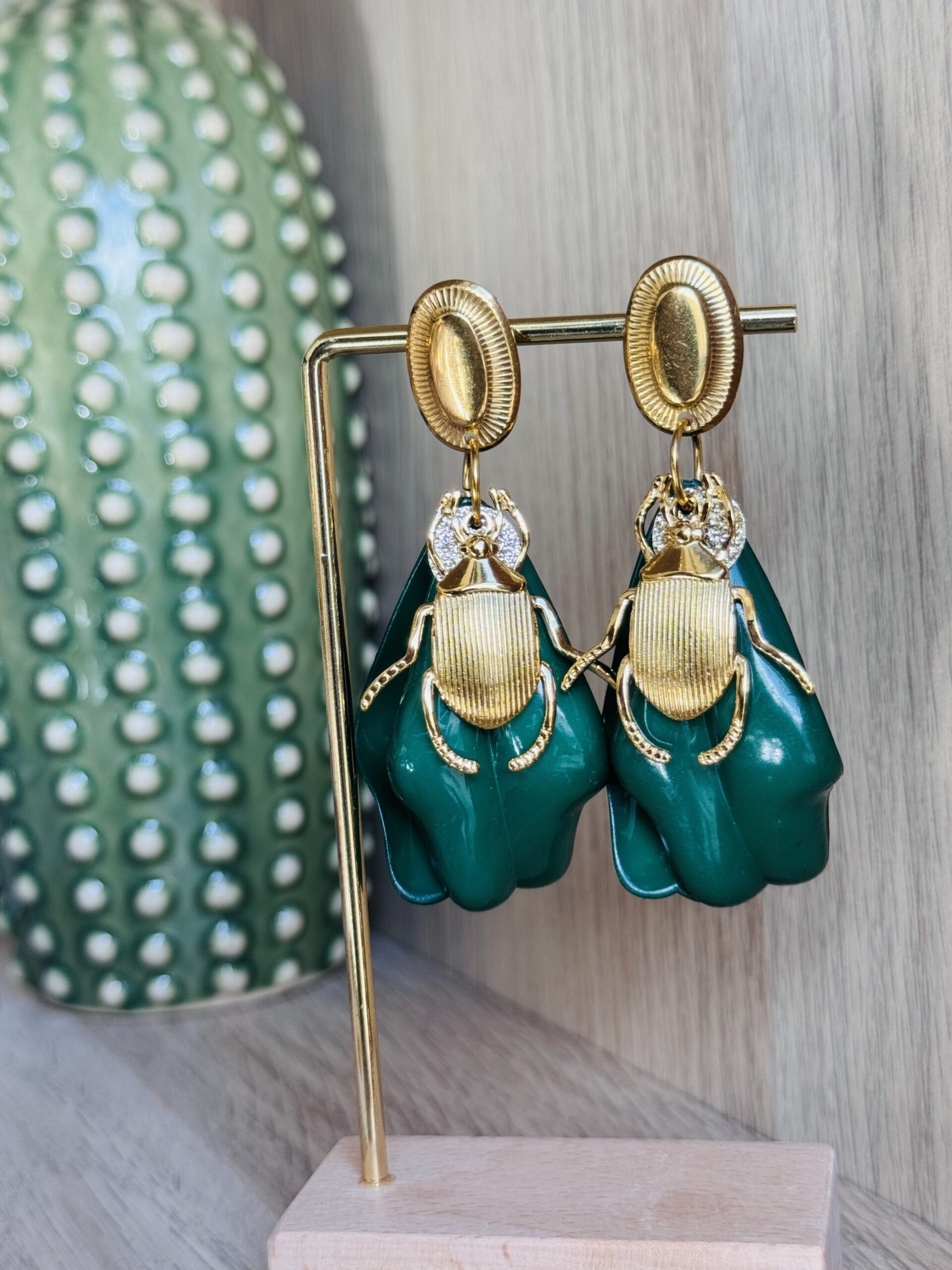 Boucles d'oreilles CARLOTTA vert – Image 2