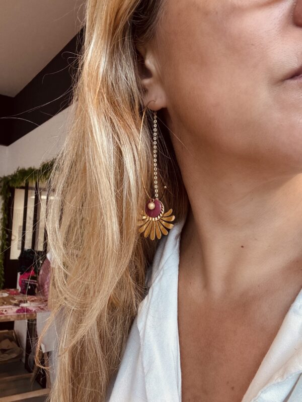 Boucles d'oreilles DALIA prune – Image 4