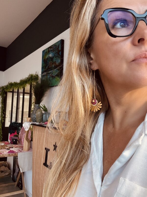 Boucles d'oreilles DALIA prune – Image 3