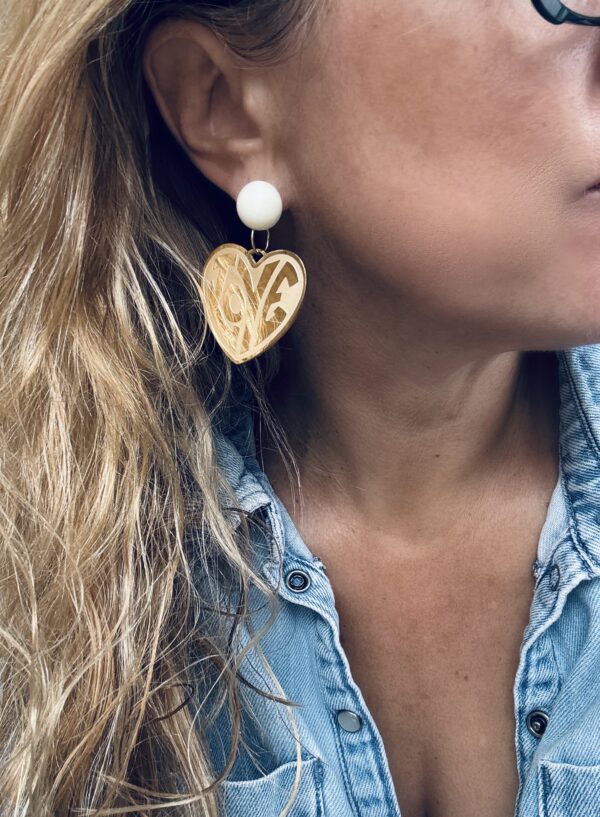 Boucles d'oreilles LIV crème – Image 3