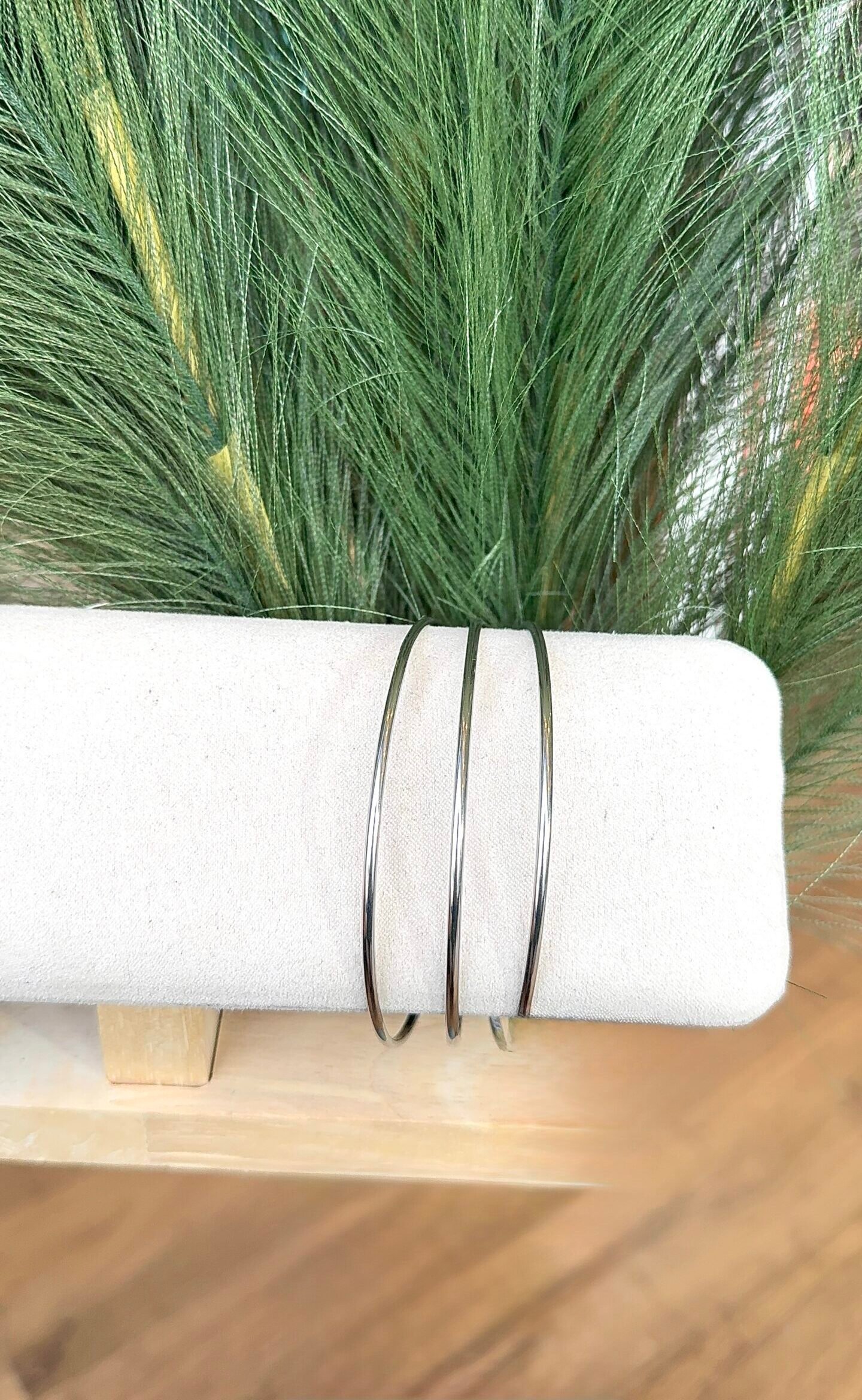 Jonc ELISE argenté x3