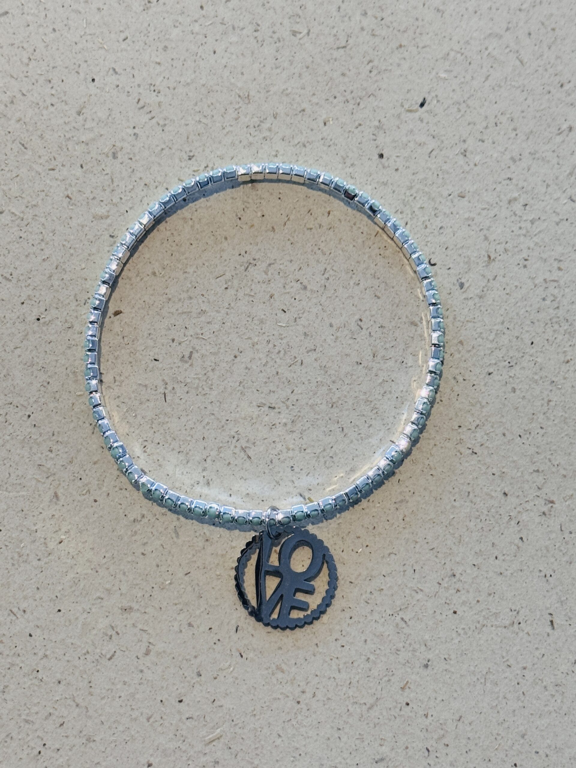 Bracelet AMOUR vert d'eau