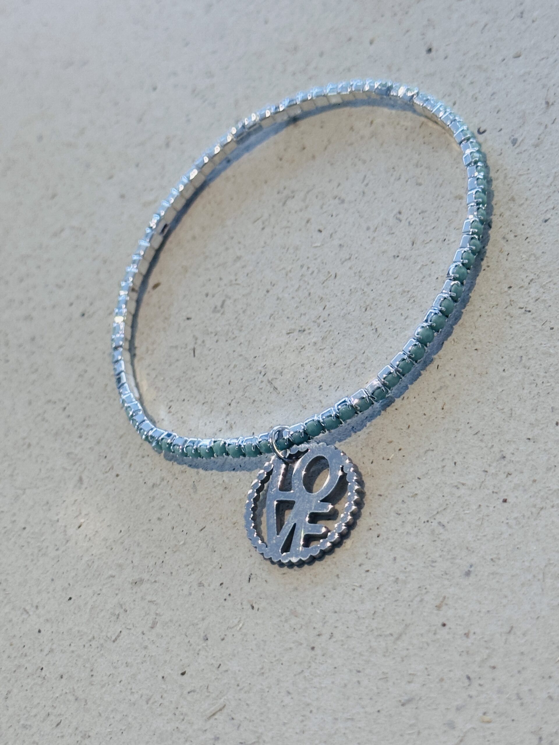 Bracelet AMOUR vert d'eau – Image 2