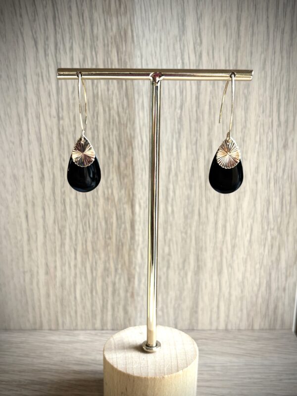 Boucles d'oreilles ENZA noir petit modèle