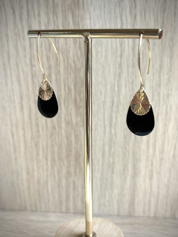 Boucles d'oreilles ENZA noir petit modèle – Image 2