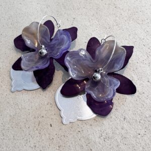 Boucles d'oreilles VIOLETTE  prune