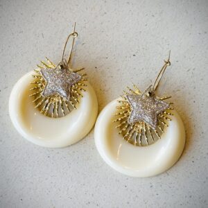 Boucles d'oreilles SOLENE crème