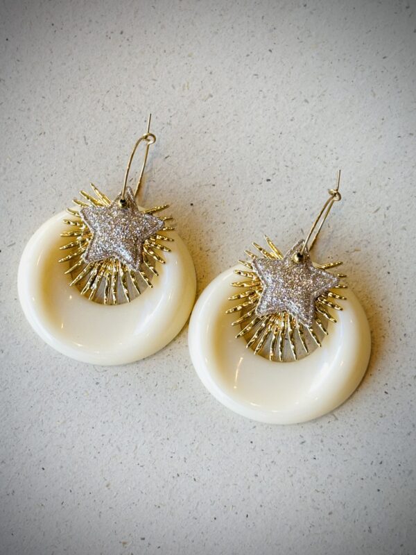 Boucles d'oreilles SOLENE crème