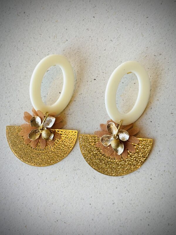 Boucles d'oreilles NATALIA crème, marron