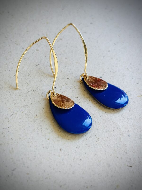 Boucles d'oreilles ENZA bleu petit modèle – Image 2
