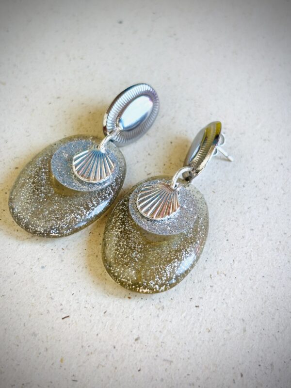 Boucles d'oreilles COLINE gris – Image 2