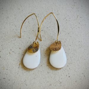 Boucles d'oreilles ENZA blanc petit modèle