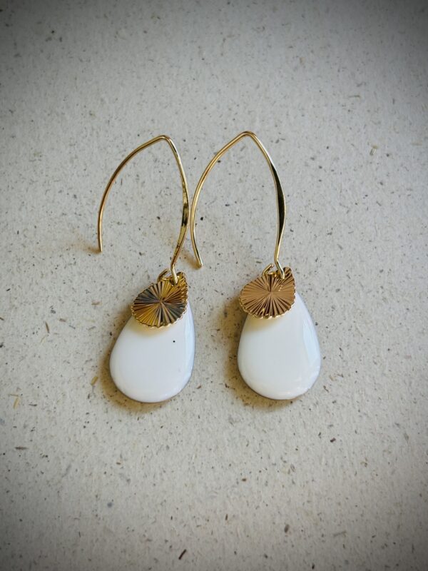 Boucles d'oreilles ENZA blanc petit modèle