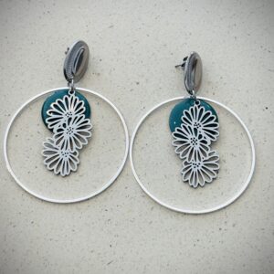 Boucles d'oreilles JOSEPHINE bleu vert