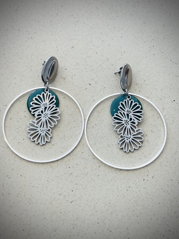 Boucles d'oreilles JOSEPHINE bleu vert